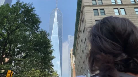 Young mother with two children visiting new york manhattan Stock Footage 228302932