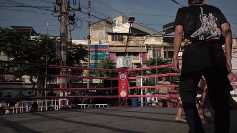 Young Muay Thai boxers are fighting each other. Stock Footage 262012273