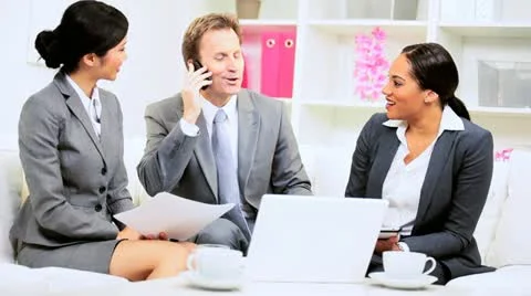 Young Multi Ethnic Business Team News Success Stock Footage