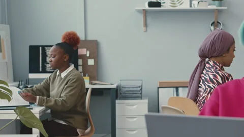 Young Multiethnic Team of Programmers Working in Office Stock Footage 241265173