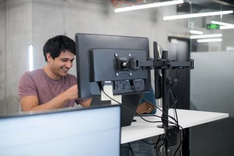 Young multiethnics team of software developers working together 스톡 사진