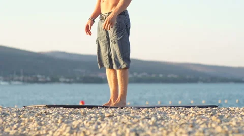 Young Muscular Man Exercises Doing Jump Planks Stock Footage 39622087