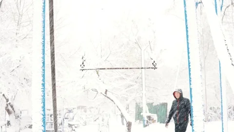 Young muscular man has the training and doing exercise outdoors in winter time. Stock Footage 85366379