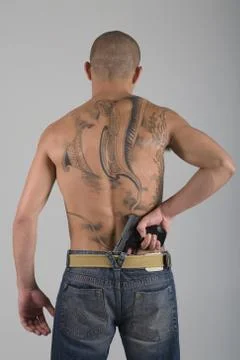 Young Muscular Tattooed Man Foto stock