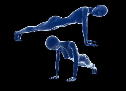 Young muscular woman doing core exercise on the floor against black backgro.. 스톡 일러스트