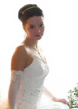 Young nice brunette bride Stock Photos