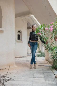 Young nice lady posing standing Stock Photos