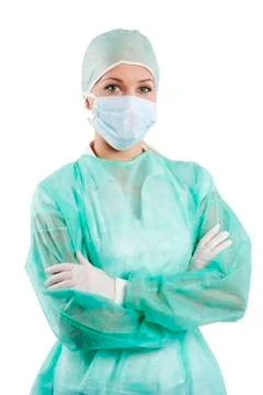 Young nurse posing with mask Stock Photos