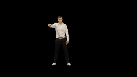 Young office man dancing locking, Alpha Channel Vídeo Stock 125262868