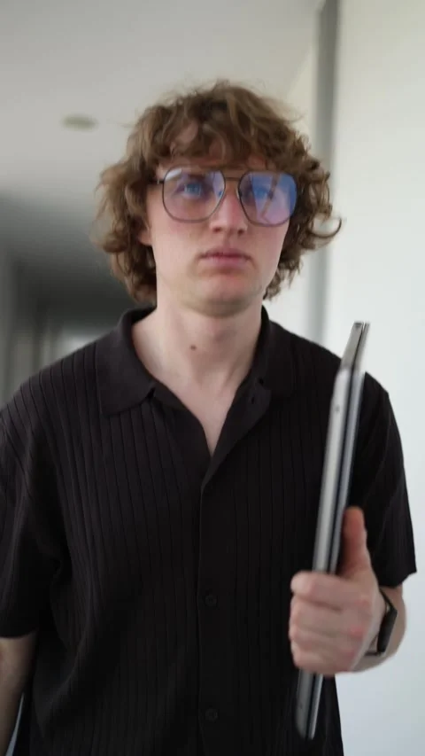 Young office worker goes to work Stock Footage 337851405