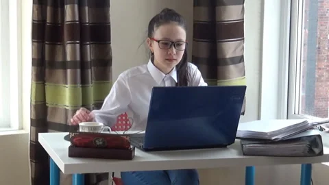 Young office worker at work Stock Footage 89333044