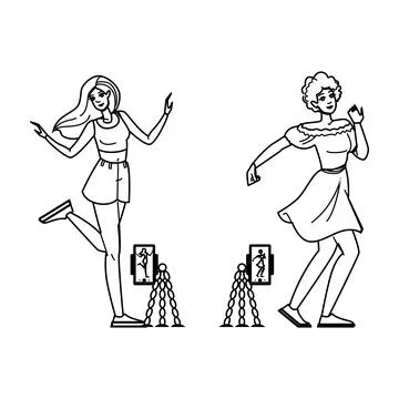 Young outdoor dance vector Stock Illustration