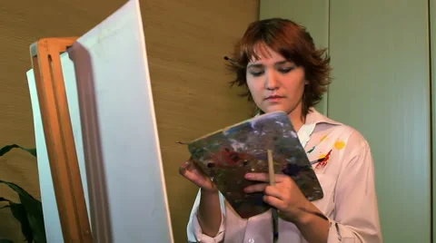 Young painter at work Stock Footage 61860499