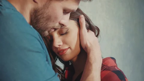 Young passionate couple hugging before having sex Stock Footage 146123687