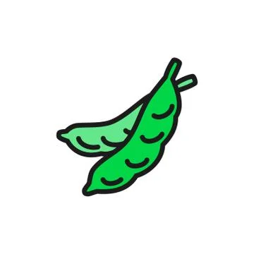 Young peas, vegetable flat color icon. Isolated on white background Stock Illustration