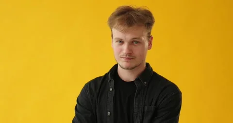 Young pensive blond man looking at the camera. Stock-Footage 278719477