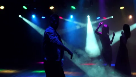 Young people are having fun in the club,silhouette Stock Footage 86161820
