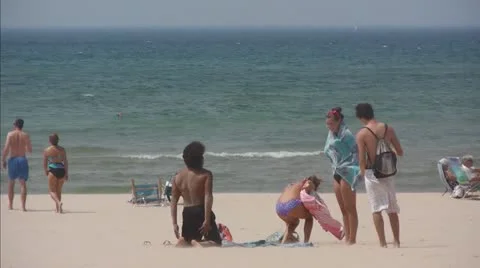 Young People on Beach Video stock 11049391