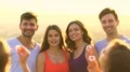 The young people blowing bubbles. Slow motion 4k or 4k+ Resolution