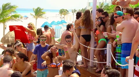 Young people dancing during Spring Break Stock Footage 47754570