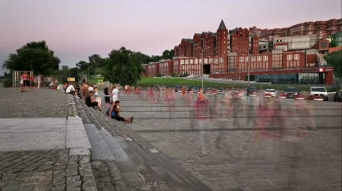 Young people dancing salsa. Timelapse. slider shot. Stock Footage 7769910