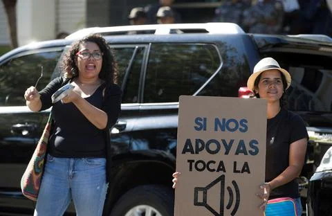 Young people express distrust after suspension of municipal elections, Santo Dom Stock Photos