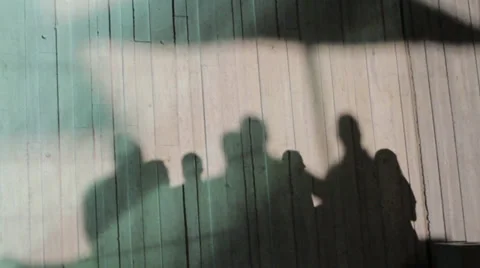 Young People having a good time - Shadow on the Wall Stock Footage 30043568