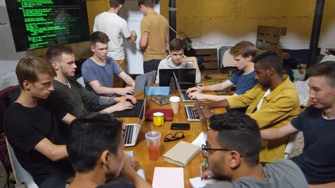 Young People Having Programming Class Video stock 99471025