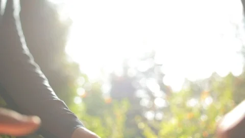 Young people join hands. man and woman holding hands .the glare of the sun. Stock Footage 126398568