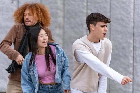 Young people in motion, dancing with expression Fotos Stock