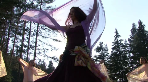 Young people playing and dancing in the mountain Stock Footage 31280913