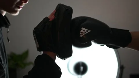 Young people practicing boxing Stock Footage 260229193