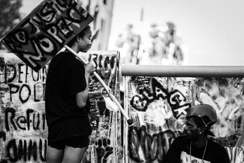Young People at Protest Stock-Fotos