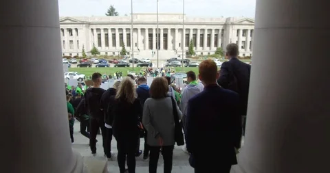 Young people protesting.  Stock Footage 106171861