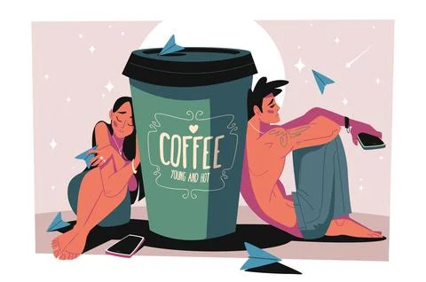 Young people relationship problems concept Stock Illustration