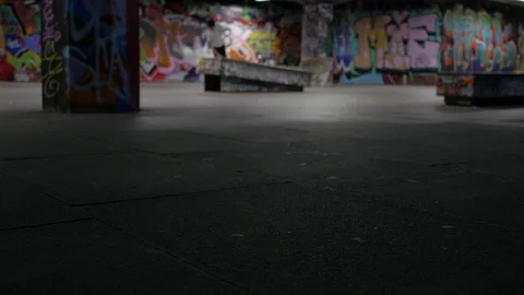 Young people Skateboarding using the skate park Southbank Center, London, UK. Stock Footage 105358271