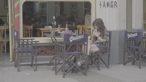 Young people spending time at a café in Buenos Aires, Argentina Video stock 345141833