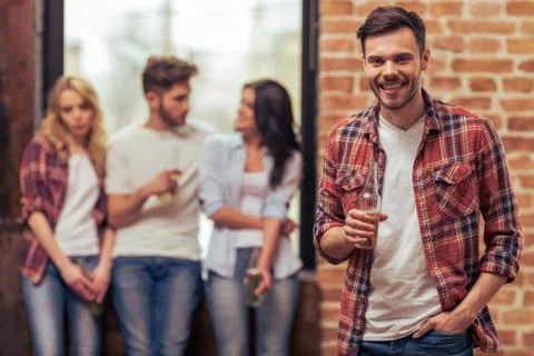 Young people talking Stock Photos