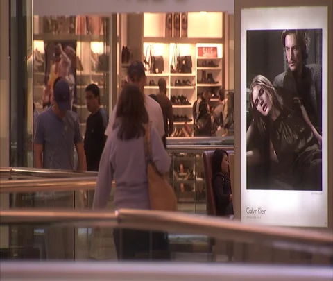 Young people walking in Cherry Creek Shopping Center Stock Footage 86748341