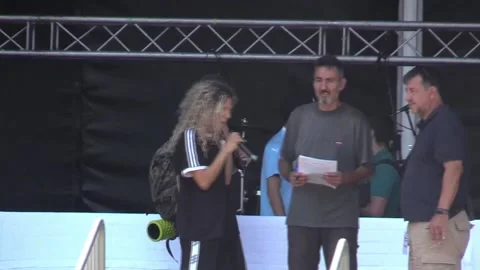 Young people at WYD, devotion and fun, Lisboa, PT - 05 Aug 2023 Stock-Footage 247365347