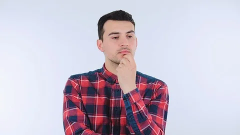 Young perplexed and pensive guy Stock Footage 105926000