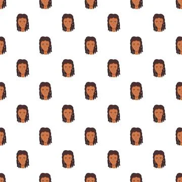 Young person cartoon pattern with dreadlocks Stock Illustration