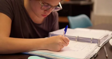 A young person immersed in learning Stock Footage 334776477