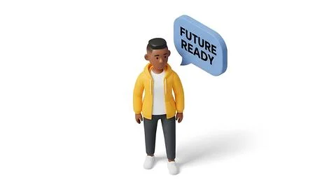 Young person ready for the future Stock Illustration