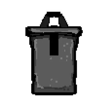 Young photo camera backpack pixel art vector illustration Stock Illustration