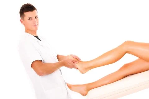 Young physio therapist Stock Photos