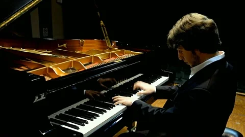Young pianist classical execution-Haydn1 Stock Footage 71223253