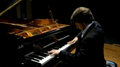 Young pianist classical execution-Haynd6 Stock Footage 71143342