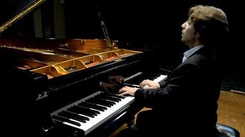 Young pianist classical execution-Hydn3 Video stock 71143097