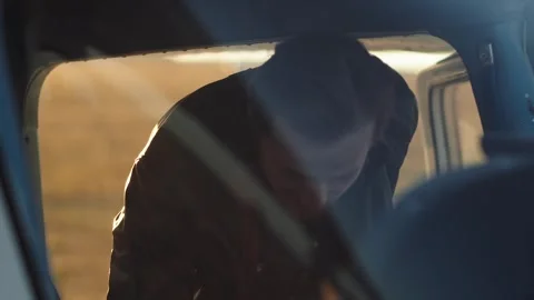 A young pilot gets on the plane. Stock-Footage 274254896